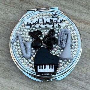 Debella Creations Musical Instrument Themed Jeweled Compact Mirror